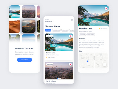 Travel App Concept app clean design modern places travel ui