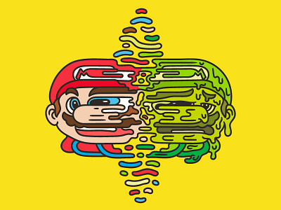 Toxic Mario cartoon game illustration mario nintendo popart rickandmorty