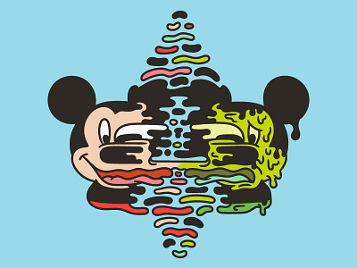Toxic Mickey cartoon disney illustration mickeymouse popart rickandmorty