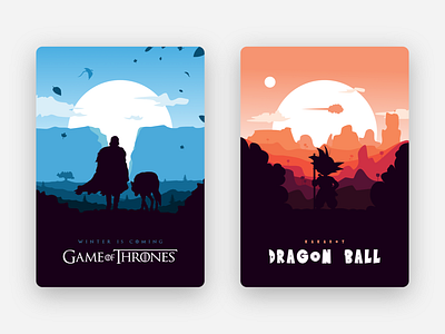 Game of Thrones & Dragon Ball poster dragon ball game game of thrones graphic design illustration poster
