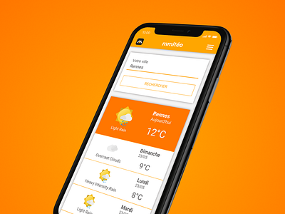 Simple weather mobile app design