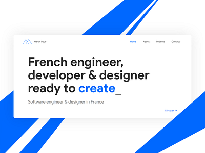 Martin Boué software engineer portfolio landing page