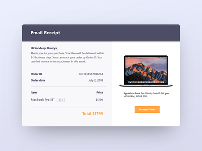 Daily UI 017-Email Receipt