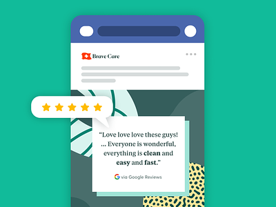 Brave Care Five Star Reviews ad advertising brand branding customer reviews design five stars graphic design inspiration reviews social media typography ui