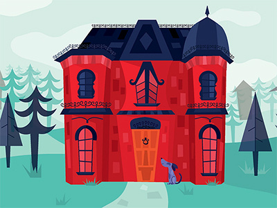 House in the Hills illustration imaginary whimsical