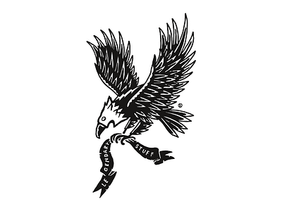 Le Gendary Stuff birs chkn eagle fly handmade ink mszz ribbon sash wings