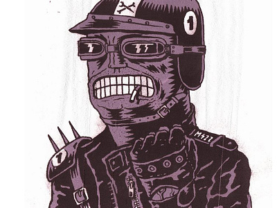 Portrait of a Man cafe racer chkn cigarette glove goggles illustration man mszz portrait