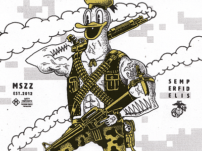 Semper Fidelis bart simpson battle donald duck grunge marine mszz noise rifle shotgun smoke war