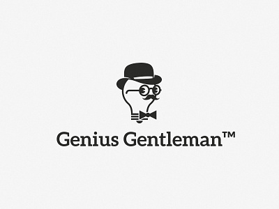 Bulbman bulb face genius gentleman glasses hat head light logo man mszz