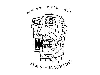 Man-machine android cyborg death evil kill machine man mix mixture robot sad tears