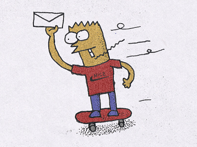 Paper Boy bart boy delivery envelope message news nice paper skateboard speed