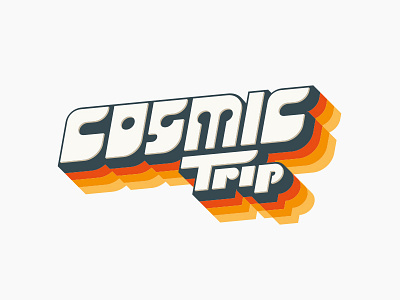 Cosmic Trip cosmic custom funk funky futuristic lettering letters logo logotype retro trip trippy