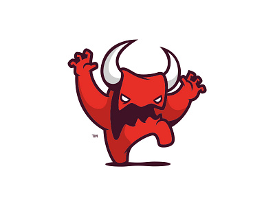 Red character deluxe devil doom freak horn monster red toon walk