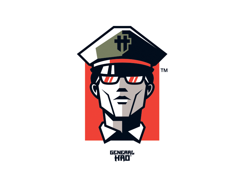 General Hao head face conquer command commander leader dictator general vector soldier military