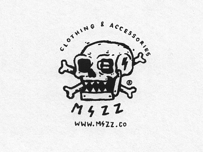 MSZZ Skull bones death drawn hand heavy logo mark metal mszz robot skull symbol