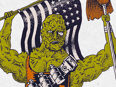 Toxic Avenger avenger fighter flag hero illustration monster movie mszz muscle mutant poison toxic