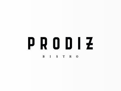 Prodiż bar bistro construction food grid industrial letters logo restaurant