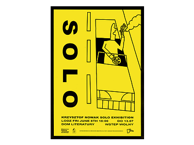 Solo Exhibition Poster car design exhibition illustration letters man poster road show smoke solo yellow