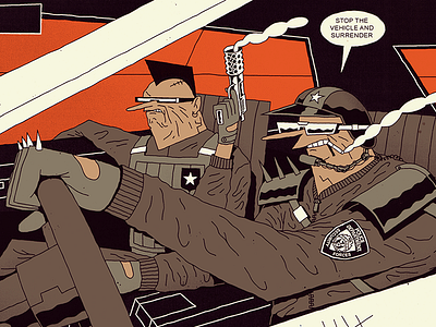 FUTURO DARKO: Pig Patrol action car cop dark future illustration patrol pig police speed squad world