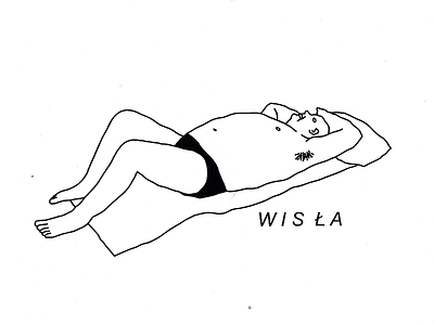 WISŁA design illustration lazy man print summer sun sunbathing sunny sunny day time tshirt