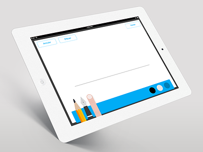 Signature électronique UI app design finger flat ios ipad palette pen sign ui