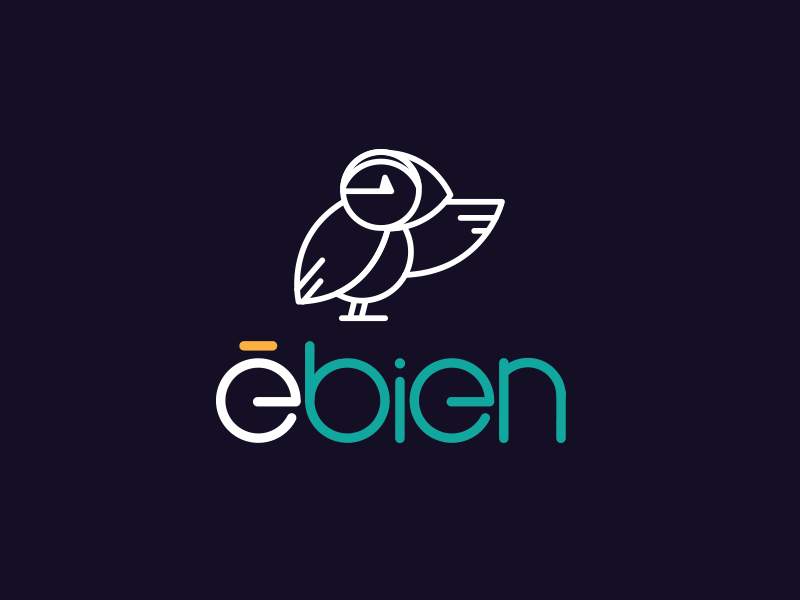 Logo Ébien bird gif logo macareux moine oiseau puffin