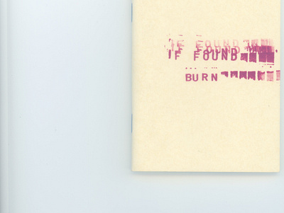 IF FOUND BURN design graphic design minimal typography