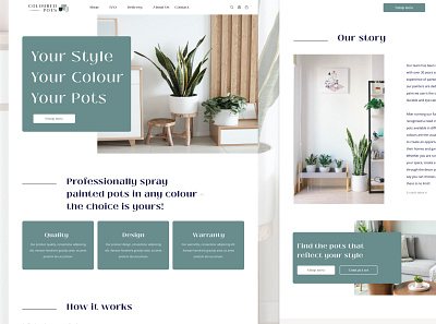 Concept 1 - Landing page./ branding concept design design exploration interior design landing landingpage pots ui ux visual design