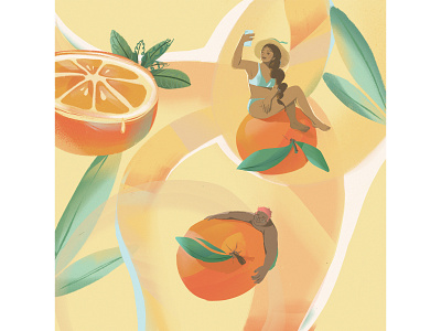 naranjas illustration orange summer