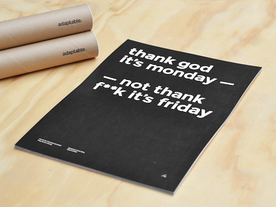 Thank god it's Monday print poster print quote recycled typography