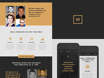 WOWMI architect brand clean gold icon minimal mobile responsive simple symbol web