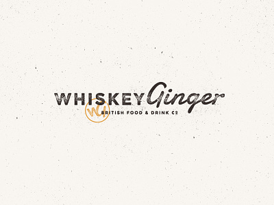 Whiskey Ginger aged brand gold logo old stamp texture type vintage