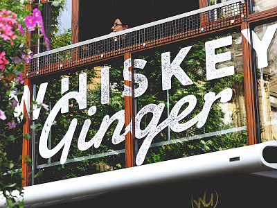 Whiskey Ginger Signage ginger glass logo london signage texture type vinyl whiskey