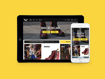 Dr.Martens Website dr ecommerce fashion grid hero home martens ui ux web yellow