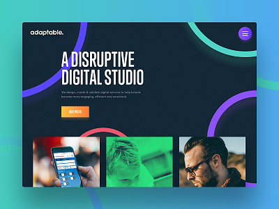 adaptable website 2017 adaptable agency blue clean design duotone folio hero home portfolio simple studio