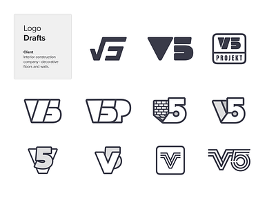 V5 Projekt Logo Drafts agency branding brand designer brand identity branding client work company design illustration logo ui web development