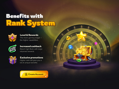 Rank System Hero 3d client work crypto desktop game gamification graphic design icon loyalty program rank ranking system ui web