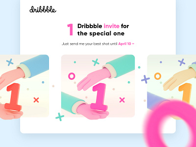 3d Dribbble invitation