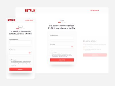 NETFLIX - Sign Up Design