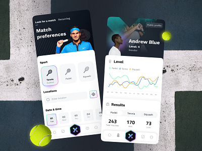 XRivals badminton competition home landingpage match mobileapp mobiledesign padel play players sports tennis ui userexperience userinterface ux uxui webdesign