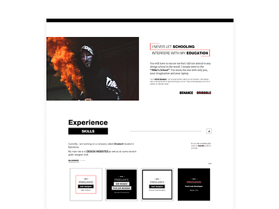 The REVOLUTION (part-2)- Web Design adobexd blackandwhite design experience figma landing page onepage photoshop porfolio portfolio design skills ui uidesign ux vendetta web webdesign website