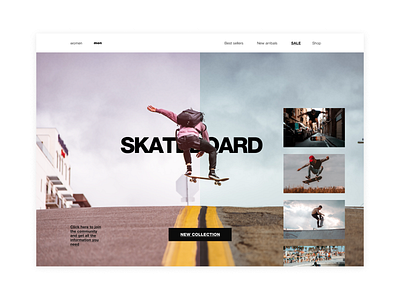 Skateboard - Web Design adobexd ecommerce figma landingpage photoshop portfolio sale shopping skate skateboard uidesign ux web webdesign website