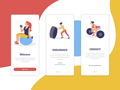 Fitness concept - App Design adobexd app app design crossfit endurance fitness gym app icon illustration typography ui uidesign ux vector