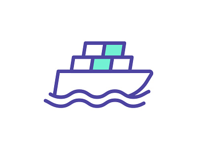 Putting the Ship in Shipping boat branding design freight geometric graphic illustration logistics ship shipping shipping container vector