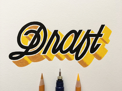 Draft handmade lettering type