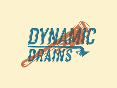 Dynamic Drains arrow fidelis hip illustration vintage wrench