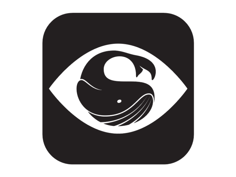 eye + whale app black branding eye golden ratio icon illustration logo ui vector whale