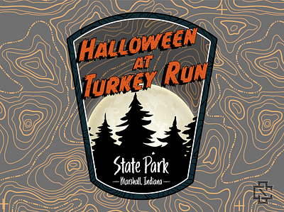 Turkey Run State Park badge camping design hiking illustration illustrator indiana logo state park type typography vector