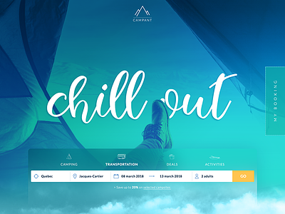 Campant - FREE Travel and Camping Website PSD Template adobe photoshop camping free psd gradients mockup template travel user interface uxui website