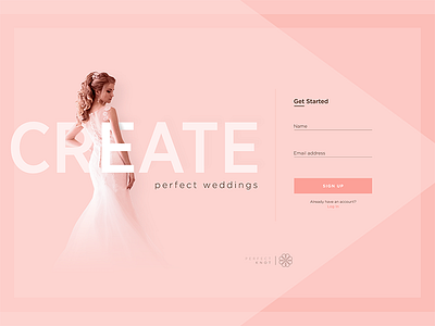 Wedding Planner Landing Page UI Concept adobe photoshop gradients integrated typography landing page perfect knot user interface uxui web design wedding wedding planner